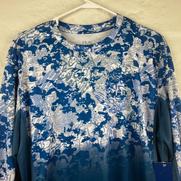 NWT Huk Fishing Men's Shirt Sz L X Tide Change Fade Long Sleeve Sun Protection - Picture 4 of 12